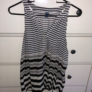 Striped V-neck Tank Top